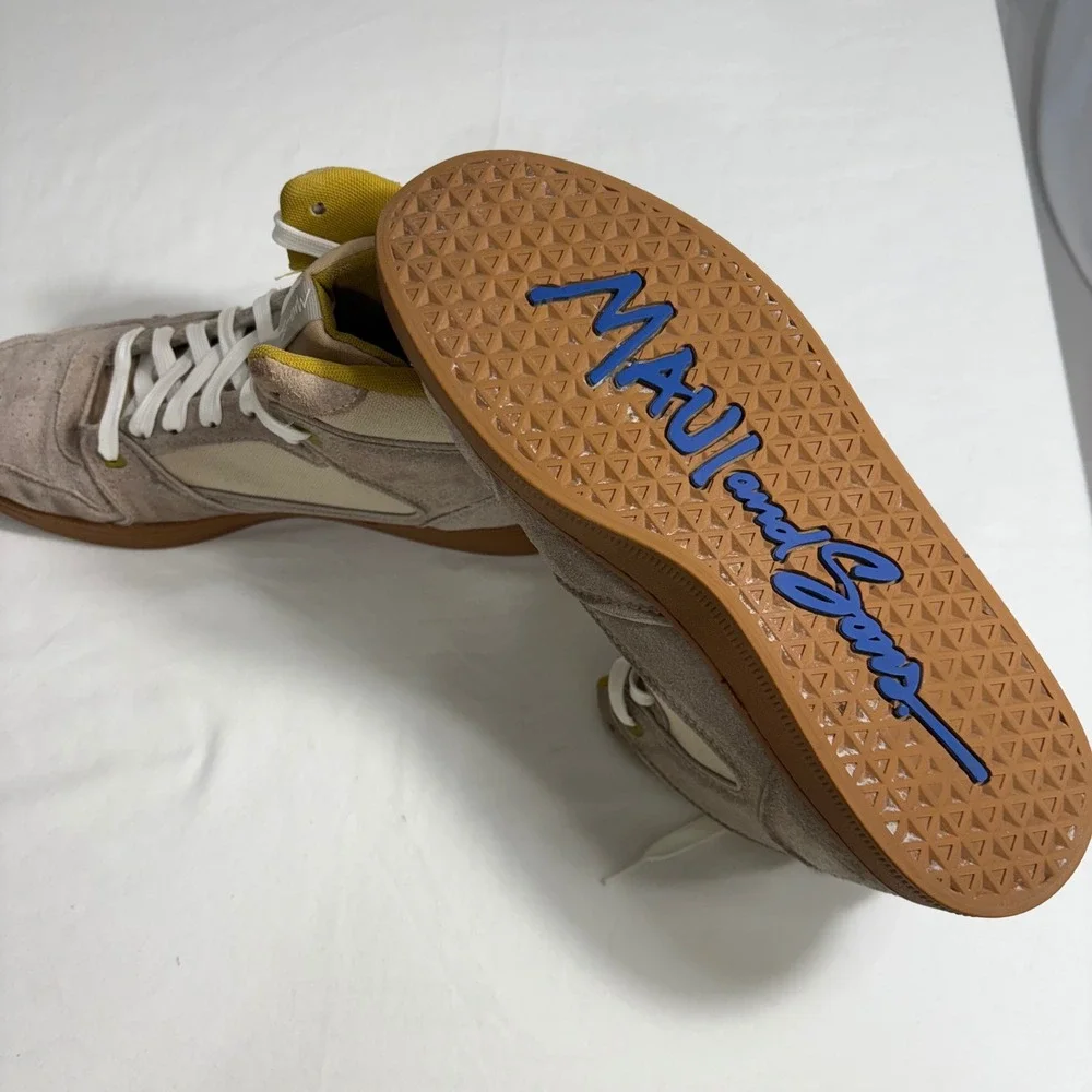 Maui and Sons Beige Suede Leather High Top Sneakers Skate‎ Shoes Mens 9
